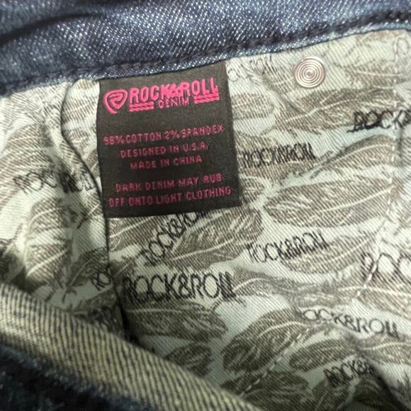 Rock & Roll Denim Cowgirl Leather Patch Trouser Jeans Size 32 Western Country - Picture 5 of 9